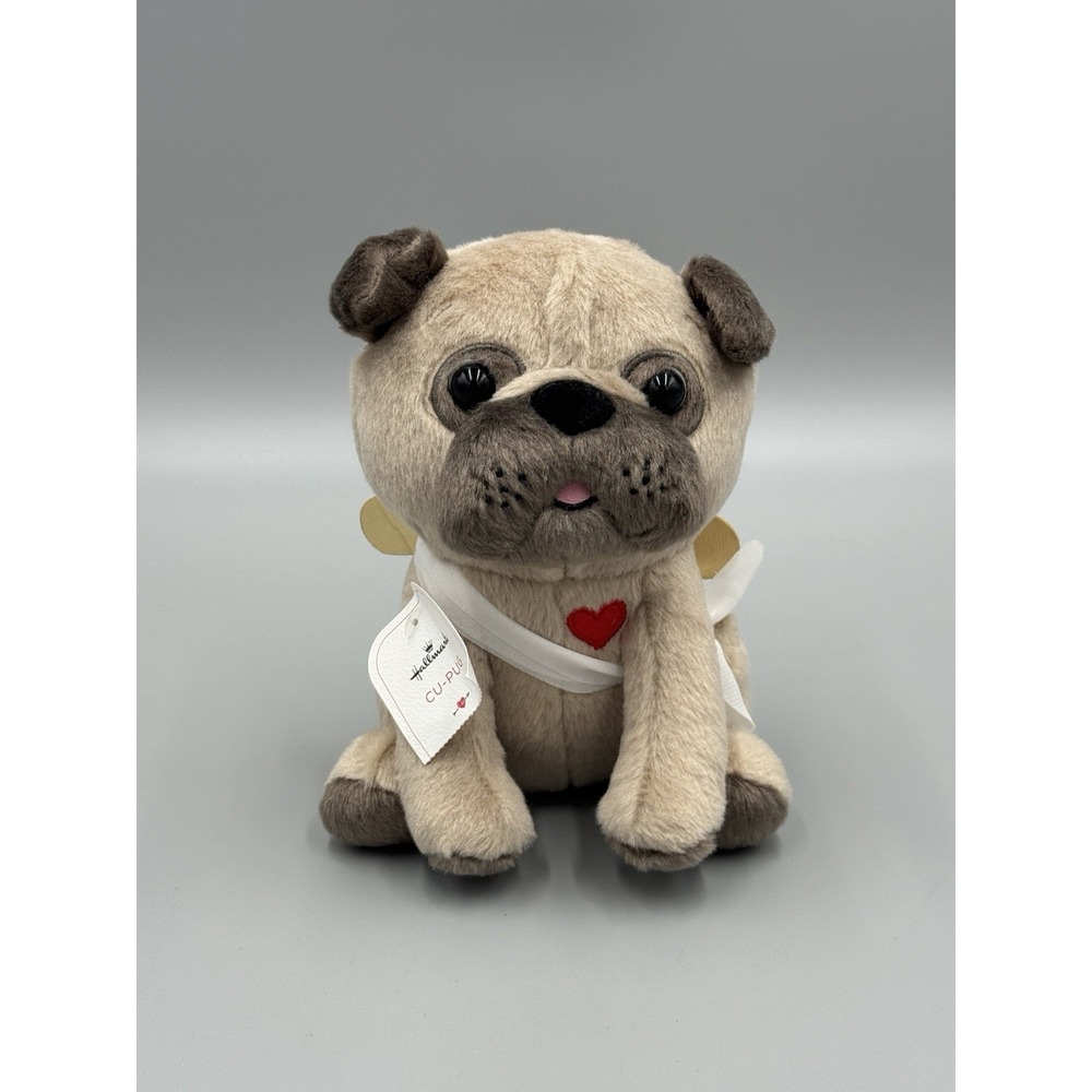 Hallmark Cu-Pug Plush Cupid Dog 7" Stuffed Animal Puppy
